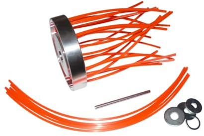 DAHLMANN Profi Aluminium Fugenbürste Unkrautbürste Wildkrautbürste für Motorsensen und Freischneider zum Reinigen von Pflastersteinen inklusive Nylonfäden Bohrung 20 mm / 25,4 mm