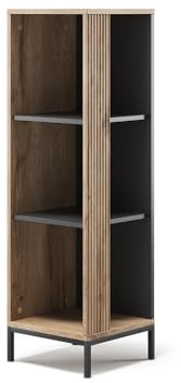 Vicco Scaffale porta cd Eliza, Quercia vichinga, 36 x 120 cm con 3 scomparti, adatto per riporre libri e oggetti decorativi
