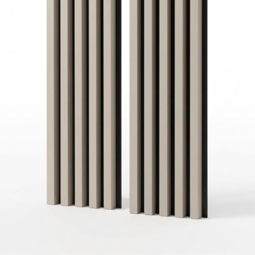 MEBANO. Akustiska Paneler på Filt 240 x 53 cm (2 stycken 240 cm x 26,5 cm) Ljuddämpande Akustiska Färg Sandgrå MDF-Väggpaneler Lamellbeklädnad Borrfri Montering Ljudisolerande