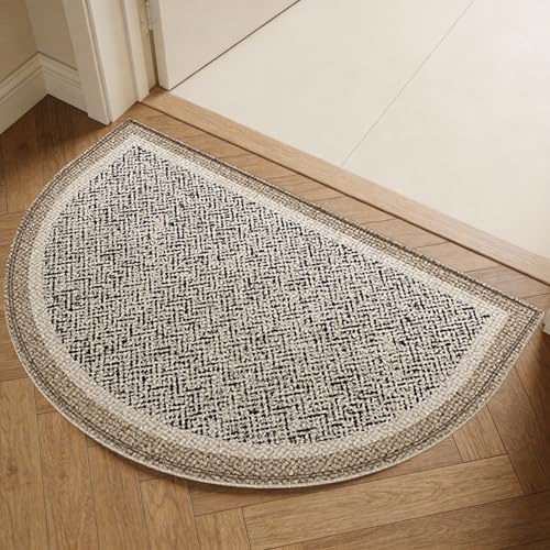 HOMECOVER Halbrund Indoor Fußmatte Rutschfester-60×90cm-E | Absorbierend Schmutzfangmatte Dicke Waschbar Für Eingang Indoor Küche Haustiere Katzen Hunde