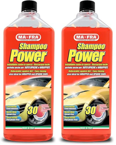 Mafra, Power Shampoo, Limpiador Concentrado, Autodesengrasante, Fácil De Aclarar, No Deja Residuos Ni Halos, En Formato De 30 Lavados (Paquete de 2)
