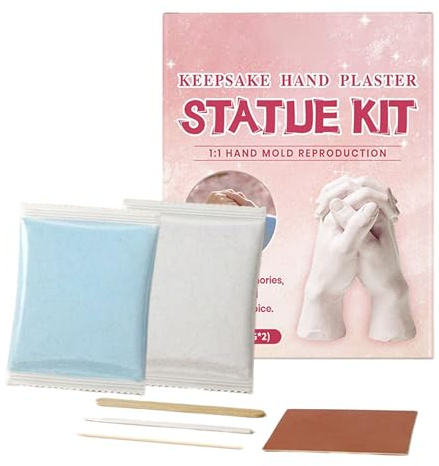 Polvo de moldeo, 100 g de curado rápido y mezcla fácil | Kit de moldeo de enchufe rápido para principiantes | para escultura de manos principiantes, parejas familiares actividades manuales