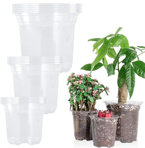 Veebmys 15 Vasi Per Orchidee Con Fori Di Drenaggio, Vasi In Plastica, Vasi Trasparenti Per Piantine Da 9 Cm/10 Cm/13 Cm, Adatti Alla Coltivazione Di Fiori e Al Trapianto Di Piantine (15)