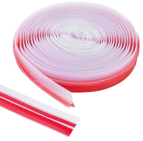 MAYJOYDIY Joint D'Étanchéité en Silicone en Forme de T 35mm × 8 m Ruban Isolant Adhésif Puissant pour Portes et Fenêtres Remplissage des Interstices Balayage de Douche Clair