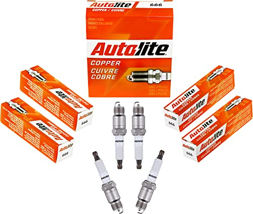 Autolite 666-4PK Copper Resistor Spark Plug, Pack of 4