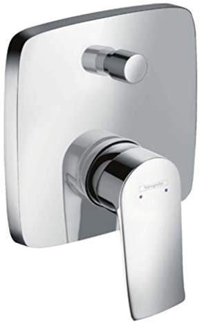 hansgrohe Metris Bath and Shower Mixer for 2 outlets, Chrome 31454000