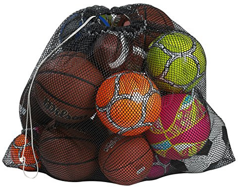 Handy Laundry Mesh Equipment Bag, Cord Closure, Black - 32 x 36