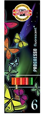 Koh-I-Noor 8741006001PZ -Set fluoreszierende holzlose Farbstifte 8741 6