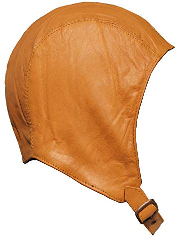 ALP Cabriohaube Leder Ockerbraun - Fliegermütze - Oldtimermütze Cabriobrille gratis