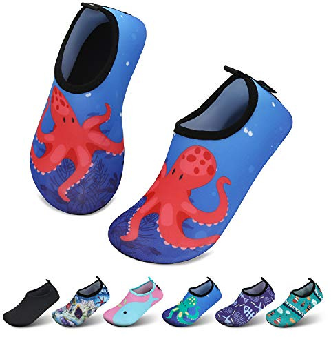 SAGUARO Niño Escarpines Niña Bebe Zapatos de Agua Neopreno Surf Antideslizantes Barefoot Zapatillas Verano Niños Running Deportes Acuáticos AquaAzul Gr.24/25 EU