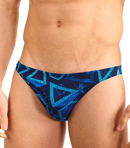 Kiniki Men's Tan Through Swim Micro Brief Swimwear - Blue Lagoon