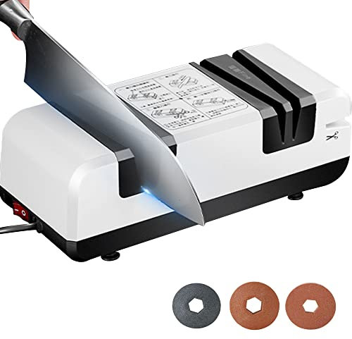 Tuklye Aiguiseur de couteaux électrique professionnel 50 W - Choix du chef pour aiguiser les couteaux de cuisine - 4 en 1 - Système d'affûtage de lame 220 V