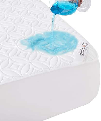 BEDLORE Waterproof Mattress Protector, King Size Noiseless Mattress Pad with Deep Pocket 6-18 Depth, Soft Breathable Bed Mattress Cover Washable for Home, Bedroom, Hotel (White)