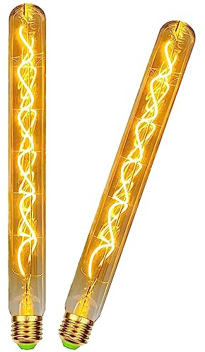 Edison Vintage Glühbirne E27, E27 LED Vintage Dimmbar 4W Röhre Wandlampe in 30CM Länge, Retro Lampe Vintage LED Röhre Glühbirne Ideal für Wandlampe,Steampunk-Lampen - 2 Stück