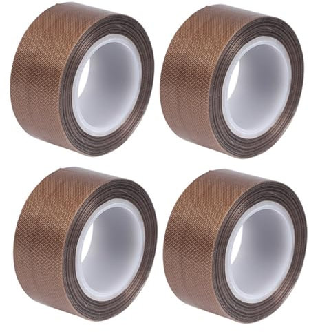 SopimusZ 4PCS High Temp Tape 20mm x 10m, High Temperature Teflon Tape PTFE Adhesive Tape, Thickness 0.18 mm, for Vacuum Sealer Machine, Hand or Impulse Sealer, Heat Resistant Up to 300℃