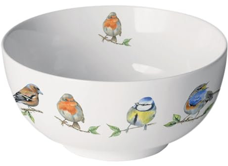 Ambiente Cuenco para cereales, 0,4 l – 14 cm, especies de aves, porcelana china