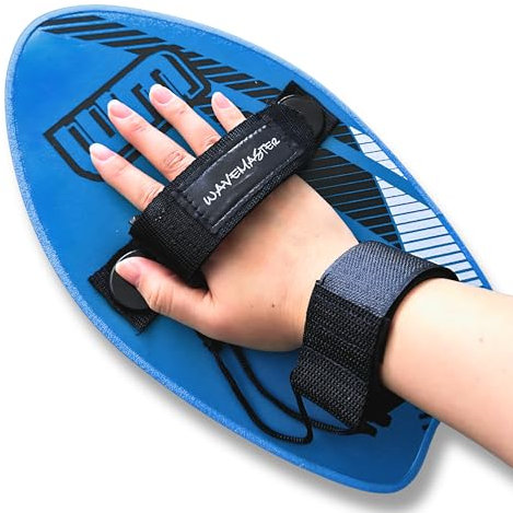 WM 30,5 cm Pocket Surfer Hand Body Board – Ultra Hard Slick Boogie Boards für Strand Kinder, Bodyboard mit verstellbarem Riemen, Bodyboard Handgelenk-Leine, Boogie Boards für Kinder und Erwachsene