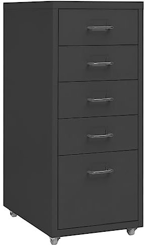 DYRJDJWIDHW garderobenschrank,aktenschrank,spind Schrank,Aktenschrank mit Rollen Anthrazit 28x41x69 cm MetallGeeignet für Arbeitszimmer, Wohnzimmer, Büro