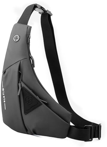 Sling Crossbody Bag, Umhängetasche Unisex, Lässige Brusttasche Wasserdicht Leicht Gym Backpack, Diebstahlsicher Sling Rucksack, mit Verstellbarem Schultergurt, für Outdoorsport, Reisen (grau)