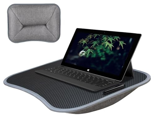 Escritorio Laptop Lap - Escritorio forrado, cojín de cojín | Soporte para dispositivo Escritorio de espuma de repisa elevada, bandeja de trapo con cojín de almohada, escritorio de computadora Bandeja