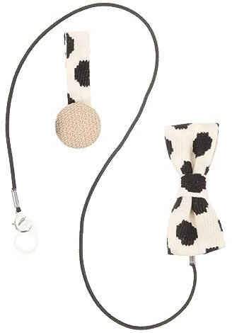 Didiseaon Hearing Aid Clip Holder Anti-lost Strap Cow Print Bowknot Fabric Clip Portable Hearing-aid Lanyard for Boys and Girls Hearing Aid Protection
