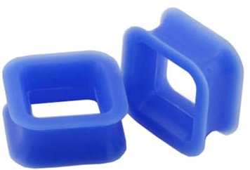 Tolldek 20mm Tunnel Piercing Set 2 Stücke, Quadrat Tunnel Dehnstab Set, Silikon Blau Ohrringe Rock für Frauen Körper-Piercing Schmuck