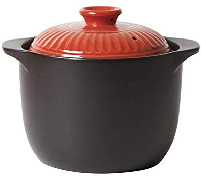 Cazuela de arcilla Olla para estofado de terracota Cazuela de cerámica Olla de barro Resistencia a altas temperaturas, sin decoloración, sin envejecimiento, saludable y - Capacidad de 3 litros ( )