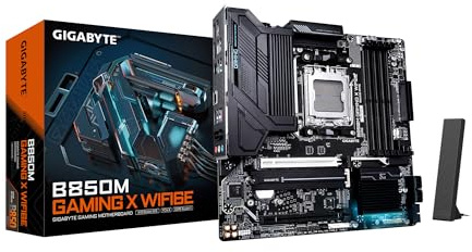 GIGABYTE B850M Gaming X WIFI6E AMD AM5 LGA 1718 Motherboard, mATX, DDR5, 2X M.2, PCIe 5.0, USB-C, WIFI6E, 2.5GbE LAN, EZ-Latch, 5-Year Warranty