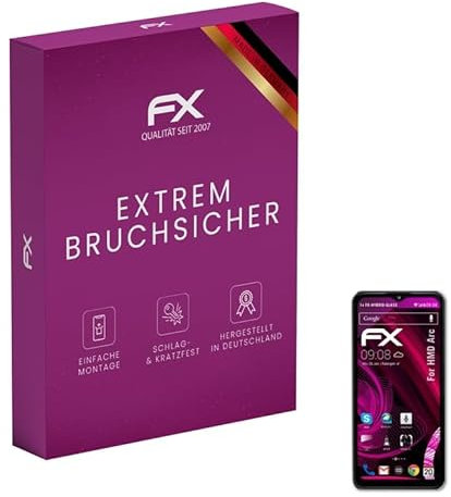 atFoliX Protection Écran Film de verre en plastique compatible avec HMD Arc Verre film protecteur, 9H Hybrid-Glass FX Protection Écran en Verre trempé de plastique