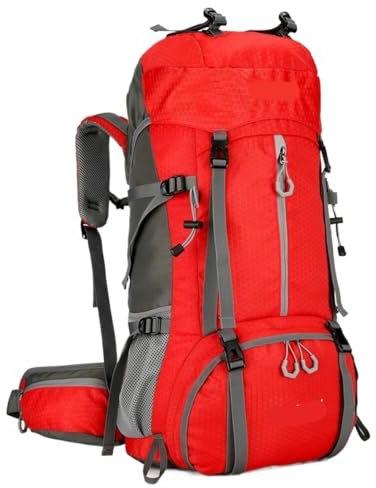 OUYUE Sac À Dos De Voyage Sac À Dos De Randonnée 60L Sac À Dos De Camping pour Hommes Escalade en Plein Air pour Camping Trekking(Rot)