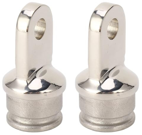 Fuerdich 2PCS External Eye End Top, 316 Stainless Steel Boat Fitting Top Cap Fit for 7/8in Outer Diameter Round Pipe