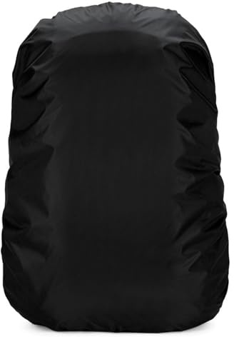SSKHE Protection Sac à Dos Pluie Imperméable avec Bandes Réfléchissantes – Housse Anti-Pluie pour Randonnée, École et Activités Extérieures. (Black)