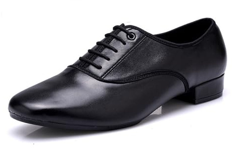 Fooceoute Zapatos de Baile para Hombre,Zapatos de Baile Latino Hombre con Cordones,Zapatos de Baile para Salón Hombre,Moderno de Zapatillas de Baila Hombre,Comodidad,Antideslizante.