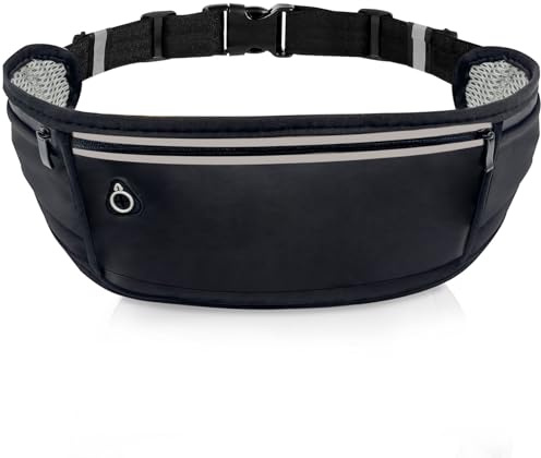 Primasage Ceinture Running pour Femmes et Hommes avec 3 Poches, Sac Banane de Sport pour Téléphone Portable de Moins de 7.2 in pour Le Jogging, Le Fitness, Le Vélo et Les Activités de Plein Air