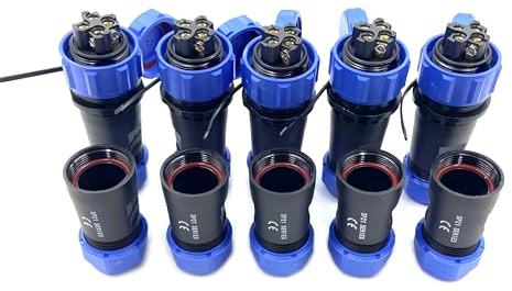 Spina di collegamento per aeronautica SP21 a 4 poli, IP68, 4 pin, senza saldatura, impermeabile, per lampade esterne, 500 V, 30 A (cavo da 12 AWG, crimpatura a vite)