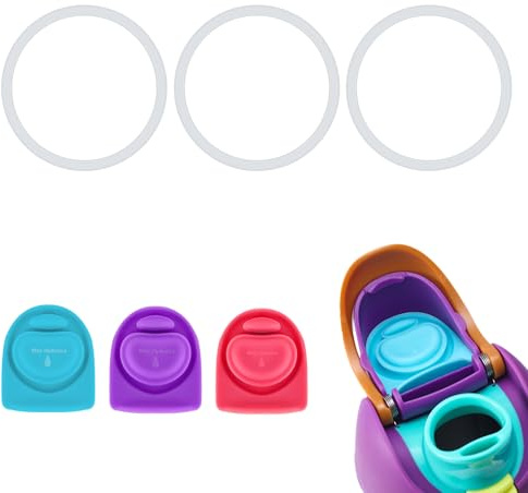 BOXOB 3stk Flaschen-O-Dichtungsringe & 3stk Ersatzstopfen für Owala Freesip-Kappe, Silikon-BPA-Freie Deckeldichtungsteile für Owala Freesip 16/19/24/32/40oz