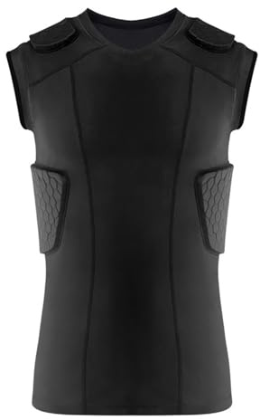 Football Sternum Guard Padded Protective Shirt Football Rib Protector Baseball Padded Compression Shirt Back Protector Resistant Suit Sportswears