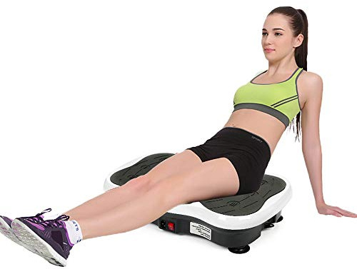 Belfoyer Plateforme Vibrante LCD – Plaque Vibrante Fitness Minceur avec Bluetooth & USB, Télécommande, Bandes Élastiques – Noir & Blanc (53×32.5×12cm)