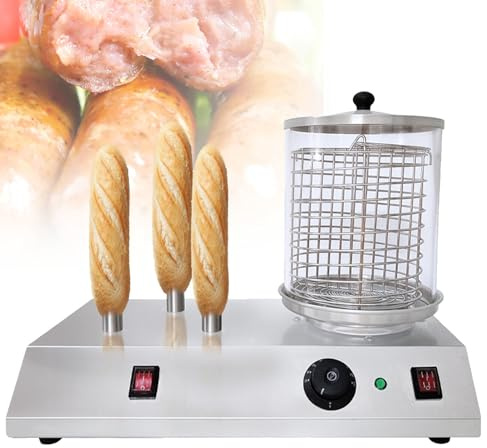 YXFAZPP Electric Hot Dog Bun, 458W Commercial Hotdogs Machine, Stainless Steel Hot Dog Toaster and Bun Toaster for Grocery Store, Retail Store, Sausage Bread (3)