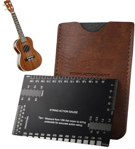 YRTUOP Mätare För Gitarr Stränghöjd,Precisionsmätverktyg Med Mätning - Med Både Metriska Och Imperiala Skalor För Gitarr Sträng Verktyg - Fretkrönning Tremolo Hals Mutter Och Musikreparation