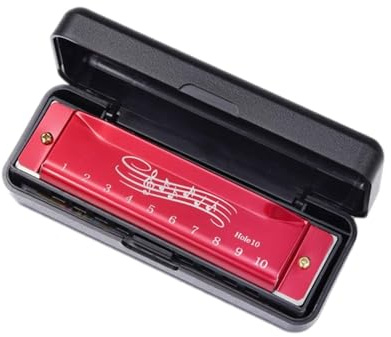 Harmonica Beginners - Classic 10 Hole 20 Tone Mouth Organ, Blue Harp Instrument | Portable Blues Harmonica For Kids Adults Professionals Music Students Practice Learning Early Childhood Teaching T