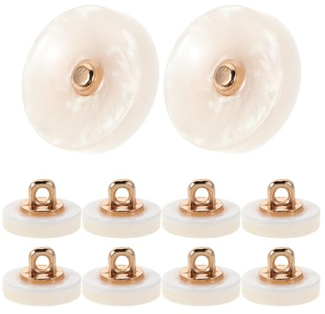 Healeved Botones Decorativos Redondos de Resina 18L 115 MM Blancos Vástago para Coser 50 Unidades Ideales para Camisas Blusas de Gasa y Proyectos de Manualidades