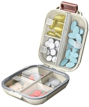 Portapillole portatile per 7 giorni, con design a tenuta stagna, per la comodità di viaggio, contenitore per medicine, a prova di perdite, porta pillole da viaggio