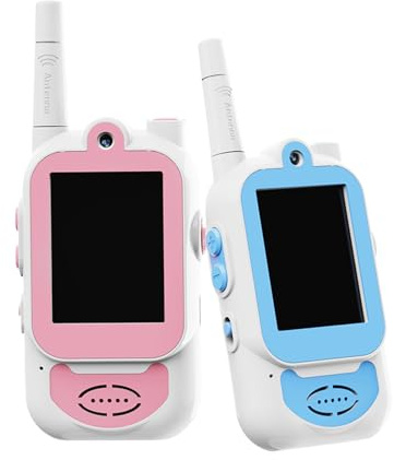 Talkie-walkie Vidéo pour – Interphone Longue Portée Rechargeable en 2 Pièces, Communication Vidéo HD, Écran IPS De 2,0 Pouces, Dispositif ABS | Jouet Portable Alimenté par Batterie sans Fil, P