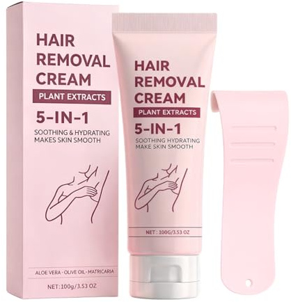 Hair Removal Cream for Women, Gentle Body Depilatory Cream for Arms, Legs, Underarms & Bikini Line, with Aloe Vera & Hyaluronic Acid, Moisturizing & Slow Regrowth, Gentle for Sensitive Skin