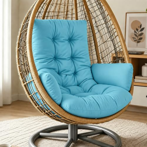BUERPINKING Coussin pour fauteuil suspendu d'extérieur - Coussin de rechange pour balancelle suspendue - Chaise de jardin (bleu ciel)