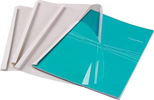 Fellowes 3mm Thermal Binding Covers - 9-32 Sheet Capacity - Pack of 100 White Thermal Binding Covers