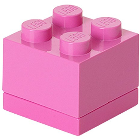 Room Copenhagen- Minicaja de 4 espigas de Lego, Caja para tentempiés, Rosa, Color knobs (40111739)