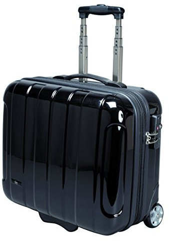 JSA Business-Trolley ABS Polycarbonat Businesskoffer mit Ausziehgriff Teleskoptrolley Trolley TSA Schloss Zwei Rollen Reise Laptop Notebook Koffer Case schwarz 45513