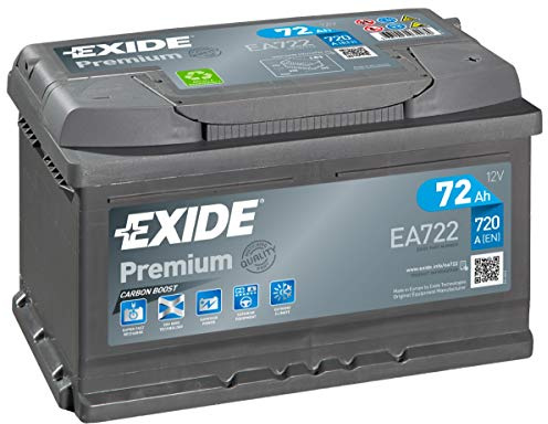 Batería Exide de arranque de carbono EA722, 12 V, 72 Ah